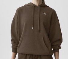 Alo Accolade Hoodie Espresso Women  s Soft Lounge Top - S size