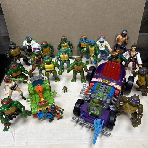 Vintage TMNT Teenage Mutant Ninja Turtles Action Figure Lot Of 20+ vehicles