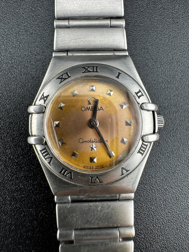 Подлинный. Женский циферблат Omega Constellation из нержавеющей стали с изображением лосося, 1998 г. — отремонтированный - Изображение 2 из 4