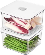 Premium Airtight Food Storage Containers, Square White Lid 