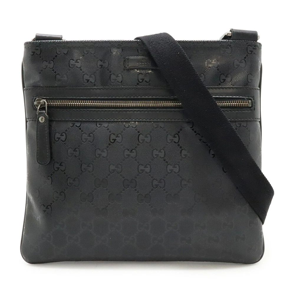 GUCCI GG Imprime Shoulder Bag in PVC and Leather, Black, 295257 - Image 2 of 4