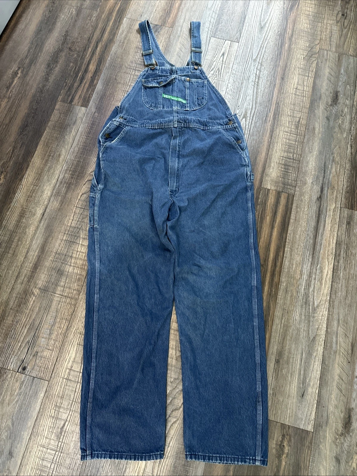 Key Imperial Bib Overalls Mens 44x33 Blue Workwear Pants Denim Carpenter Farmer