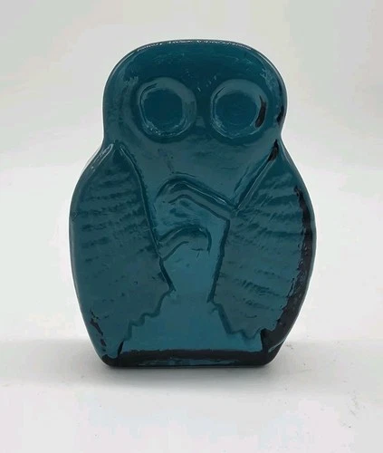 Blenko Glass Cryptid 2423C - Mothman - Cerulean