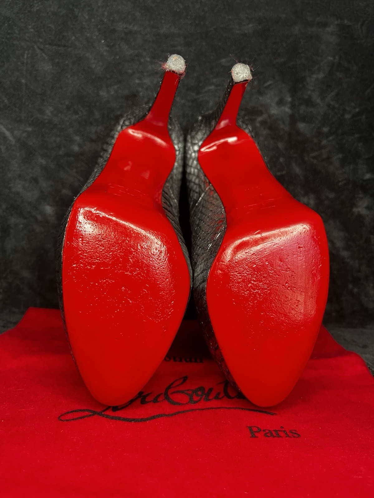 Christian Louboutin Python Silver Platform Pumps … - image 5