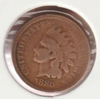 US Rare Old West 1880 Indian Head Penny Coin American Collection Shield Cent S6