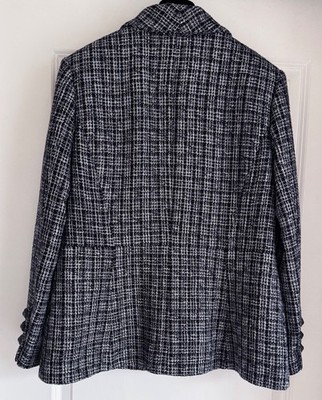 CHANEL 19P TWEED PEARL CC BUTTONS BLACK SILVER JACKET 46 | eBay