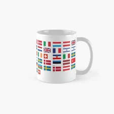 Every Eurovision Song Contest Winner's Flag Classic Mug , Gift For Family