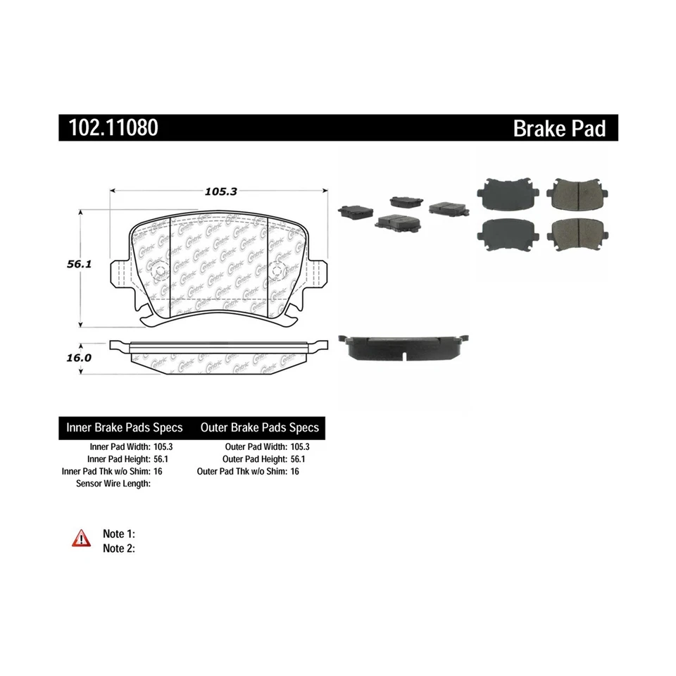 Rear Disc Brake Pad Set Disc Brake Rotor fits 2008-2010 Audi S3 - Image 2 of 4