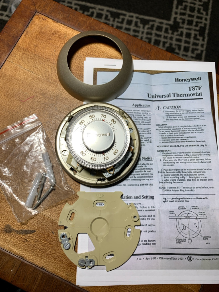 Vintage Honeywell Heat Cool Manual Thermostat T87F eBay