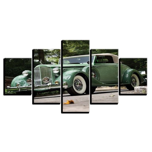 Retro Green Car Sport Car Canvas Prints Painting Wall Art Home Decor Poster 5PCS - Picture 4 of 5