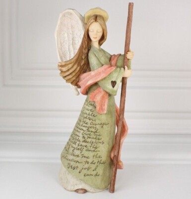 FOUNDATIONS ENESCO 2003 FIREFIGHTER PRAYER ANGEL 9'' FIGURINE 116346 KAREN HAHN