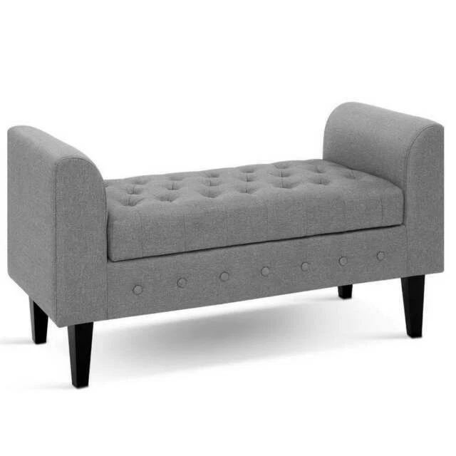 Living Room Grey Storage Ottomans