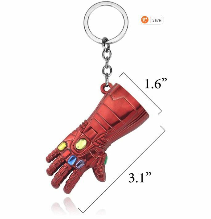 Marvel Avengers Endgame Iron Man Red Infinity Gauntlet Metal Keychain Key  chain