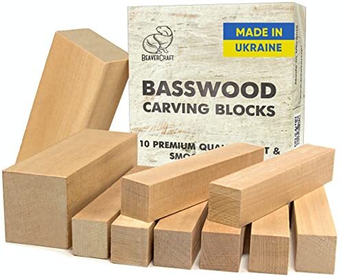 Kit Legno per Intaglio BeaverCraft BW10 - 10 Pezzi Tiglio Tenero