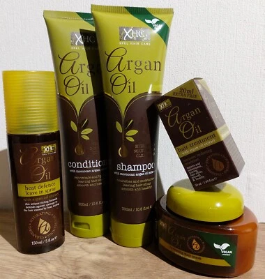 XHC Hair Care set with Argan oil-shampoo, conditioner,mask, treatment & heat spray