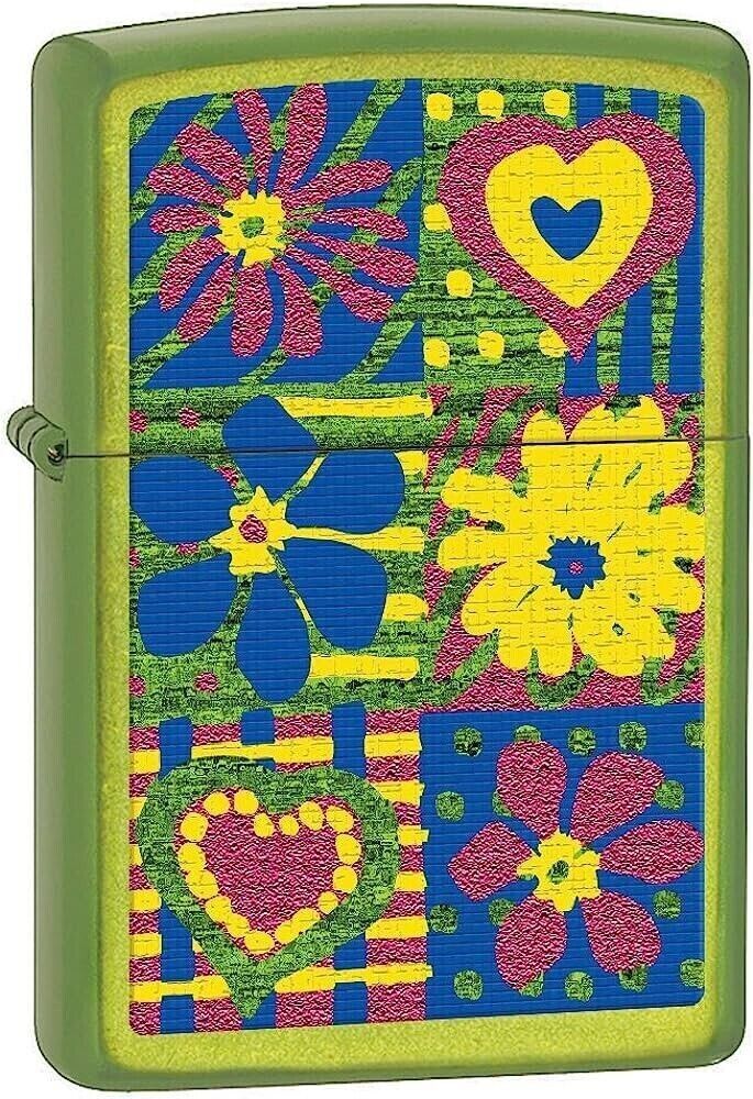 Zippo Funky Hearts and Flowers Lurid 28057