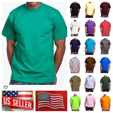 Mens T-Shirt Lot MAX HEAVY WEIGHT Crew Neck S-7X  LT-5XLT Big Tall Plain Tee