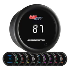 GlowShift 52mm 10 Color Digital 140MPH Speedometer Gauge Kit