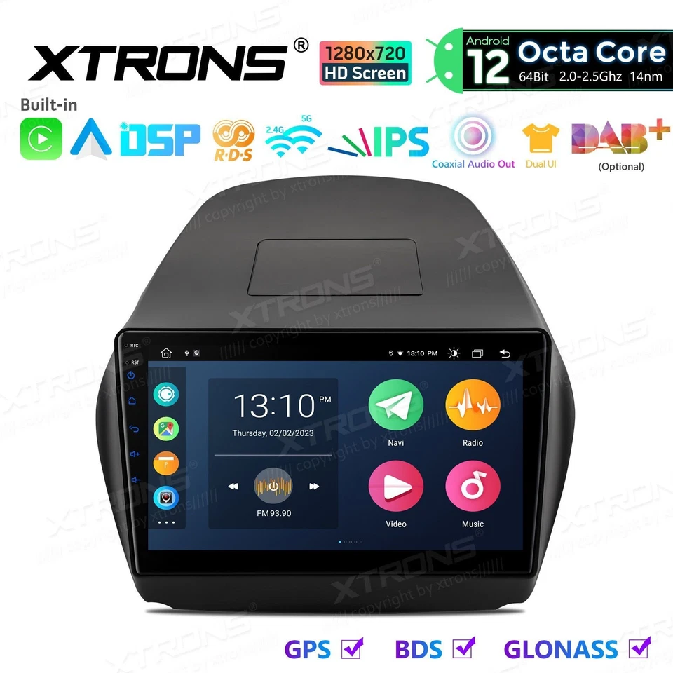 AUTORADIO ANDROID 12  HYUNDAI TUCSON IX 35 2009-2018 STEREO AUTO COMANDI VOLANTE - Immagine 2 di 4