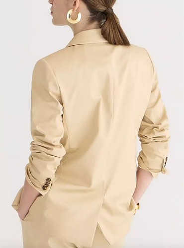J Crew Willa Blazer Women 6? $198 Stretch Cotton One Button Lined Jacket BG120 - Picture 10 of 16