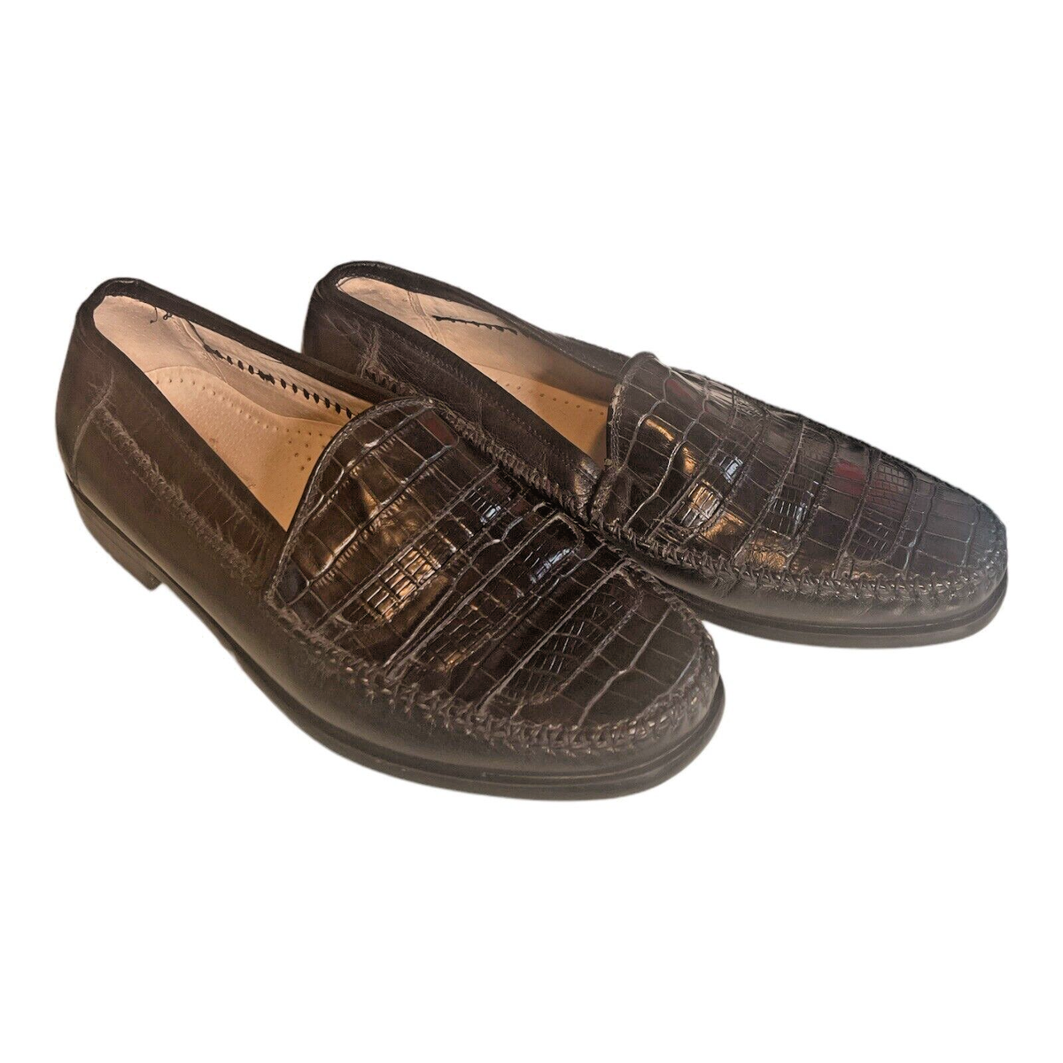 Jonathan Richards Black Reptile Style Leather Men display picture 2