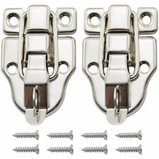 2PC Tool Box Lock Clasp with Screws Toggle Latch Buckle For Jewelry Box Cabinet