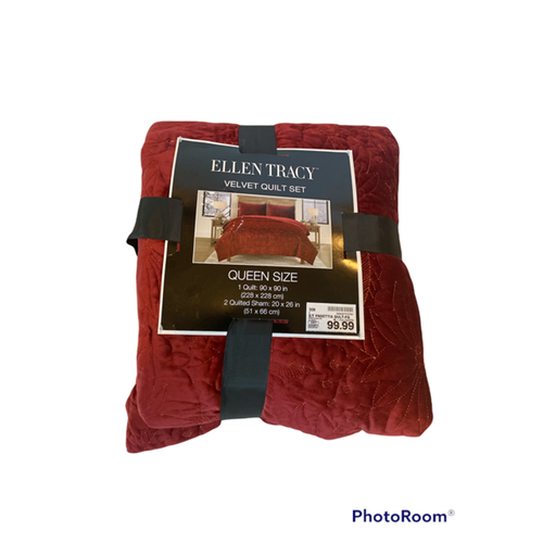 Velvet Queen Size Bedding Quilt Set 