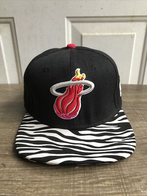 MIAMI HEAT Mitchell & Ness NBA Hardwood Classics Snapback Hat Cap Zebra Tiger