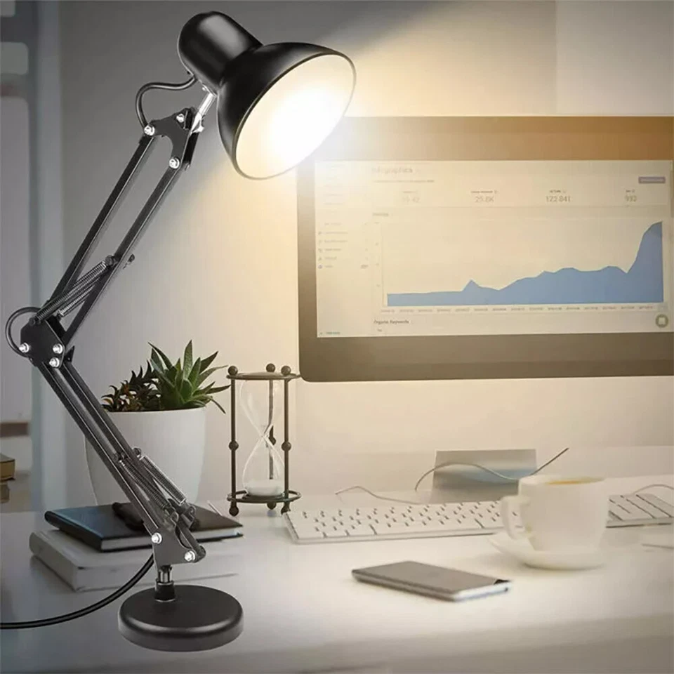 LED Desk Lamp Adjustable Swing Arm Lamp with Clamp Eye-Caring Reading Desk Light - Image 3 of 4
