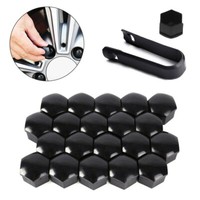 20X19Mm Schwarz Radschrauben Radmuttern Kappen Abdeckung Radbolzen Mit Abzieher.