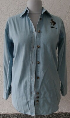 neuw. JERZEES Jeansbluse Jeanshemd Bluse Jeans blau hellblau 36 38 40 S Maße