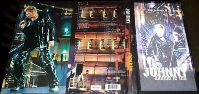 JOHNNY HALLYDAY ZÜNDET DAS FEUER PROMO BOX HC150 3 CD / CD MIT SPIEGELHEMD