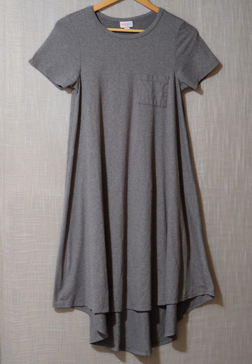 EUC LuLaRoe Maxi Short Sleeve T-Shirt Dress Grey Stretch Women's XXS #H55-54
