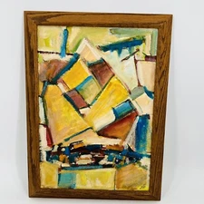 Vintage 1959 Abstract Oil Painting Robert Wehrlin