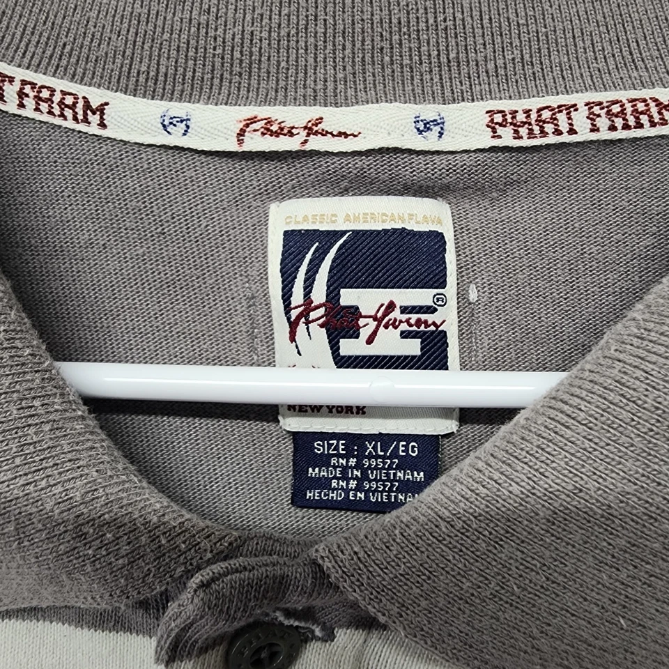 Phat Farm Vintage Men's Gray Polo Shirt Size XL 100% Cotton #I34WA - Image 4 of 4
