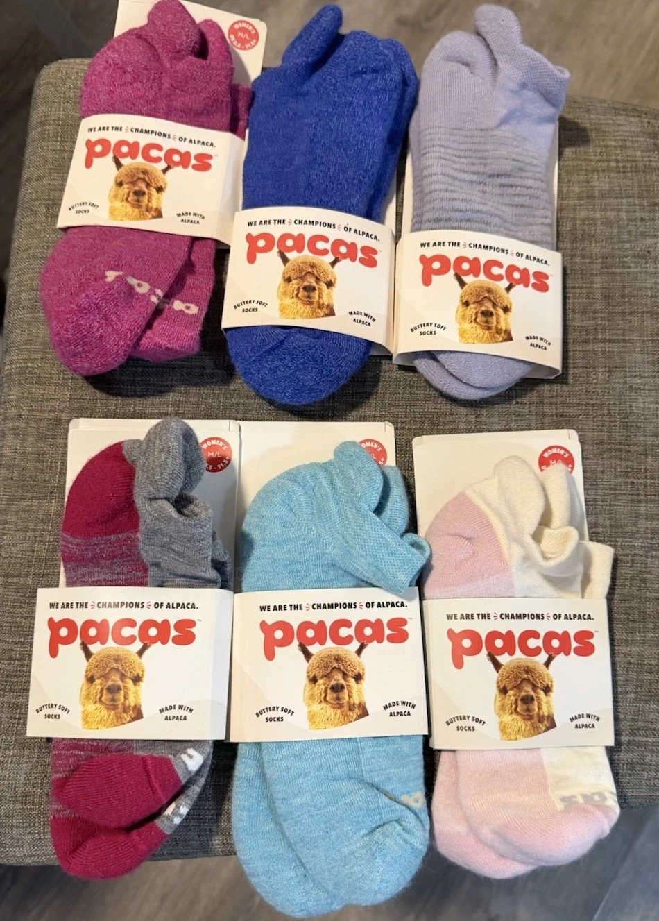 Pacas Women's M/L Low Cut Ankle Socks 6 Pack Multi Color