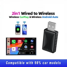 Wireless CarPlay Android Auto Adapter with 5GHz WiFi Bluetooth 5.0 Voice Control