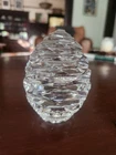 Vintage Ireland Faceted Cut Crystal Egg Paperweight Heavy Over 30% Lead
