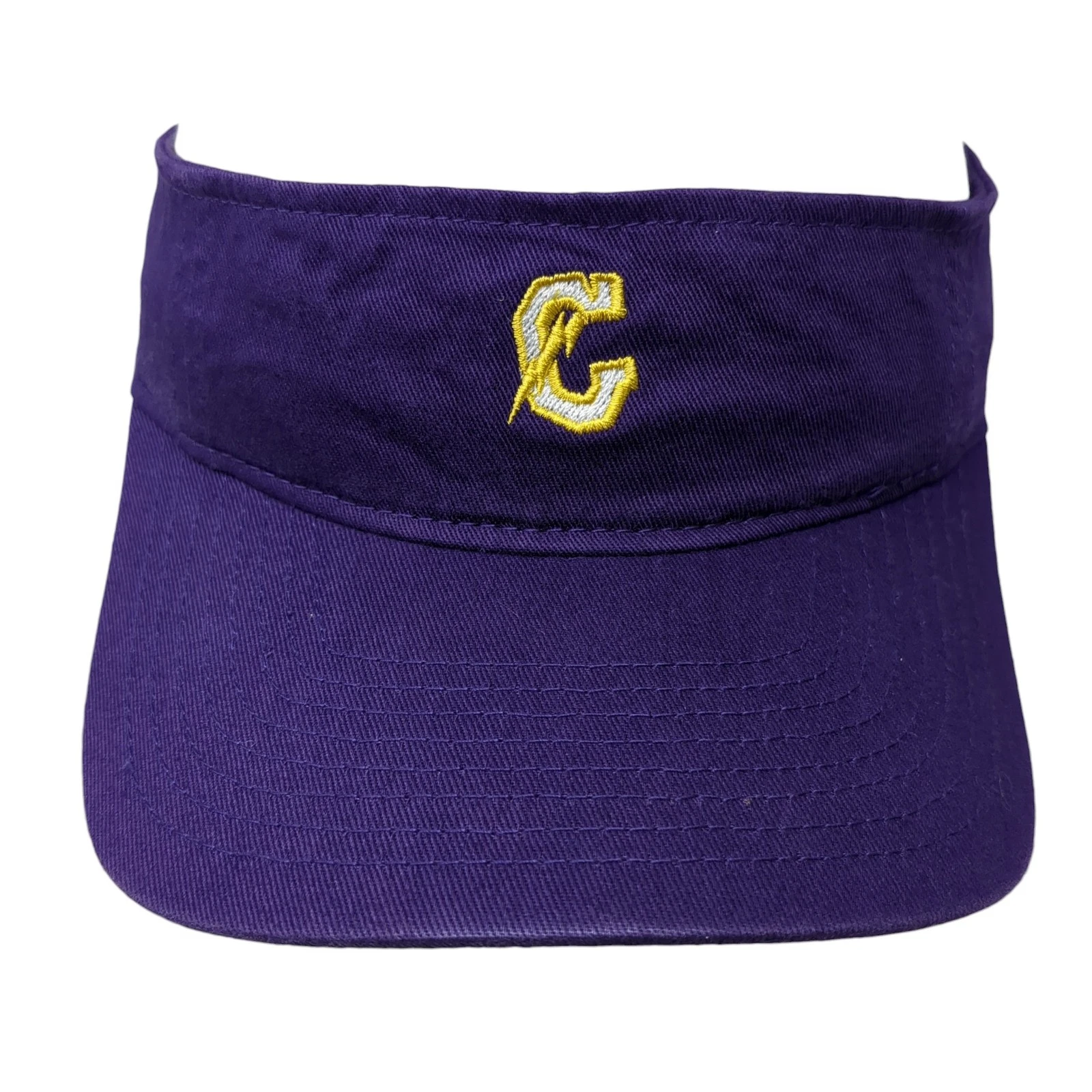 Outdoor Cap Strapback Visor Hat Solid Purple One Size Embroidered Logo