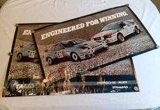 2 Vintage 1983 BF Goodrich AUDI & PORSCHE Carrera Racing Poster IMSA Busby Bundy