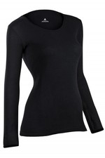 Indera Combed Cotton Thermal - Raschel Knit - Long Sleeve - Black - Women Sz XXL