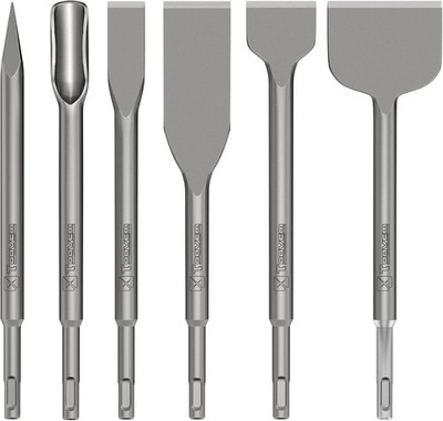 TOOVEM 6pc SDS Plus Chisel Set for Rotary Hammer Tile & Mortar Removal