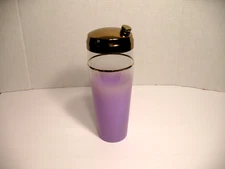 VINTAGE BLENDO WEST VIRGINIA GLASS FROSTED PURPLE COCKTAIL SHAKER