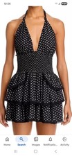 Love Shack Fancy Womens Size Medium Deanna Halter Mini Dress Layered Skirt NEW