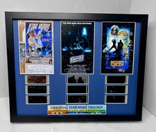 Star Wars Original Trilogy 70mm Film Cell Lighted Display w/ Cert cards-not 35mm