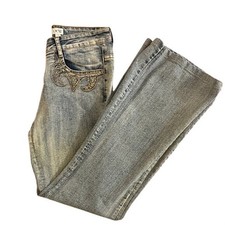 Cache Womens Jeans Light Wash Embellished Pockets Bootcut Size 6