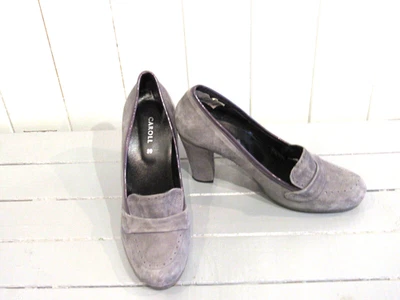 MOCASSINS A TALONS DAIM GRIS P 39 CAROLL - Photo 1/4