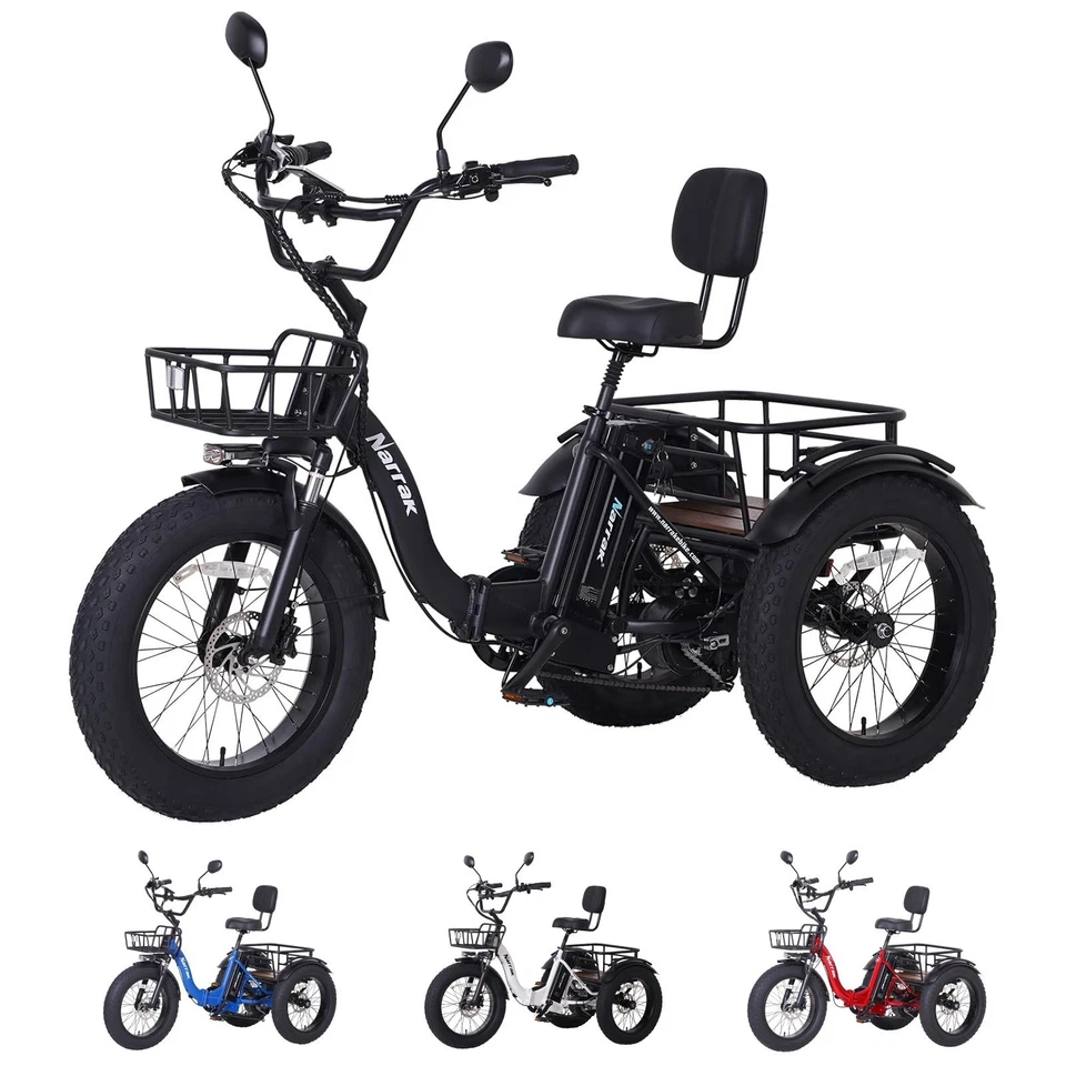 Narrak Elektro Faltdreirad, Etrike 750W Motor 48V13Ah Wechselakku.