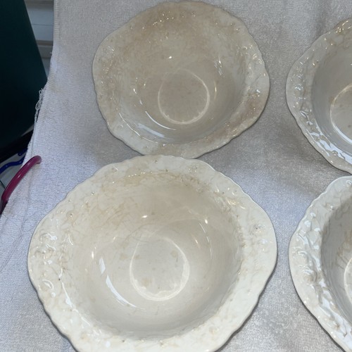 Rare 'Rose Point' by Pope-Gosser - 4 Lugged Cereal Bowls 7 1/4” no chips/cracks - Picture 3 of 6