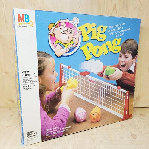 Pig Pong 1986 Milton Bradley Game Vintage Missing One Pig Shaped Scoring Slider